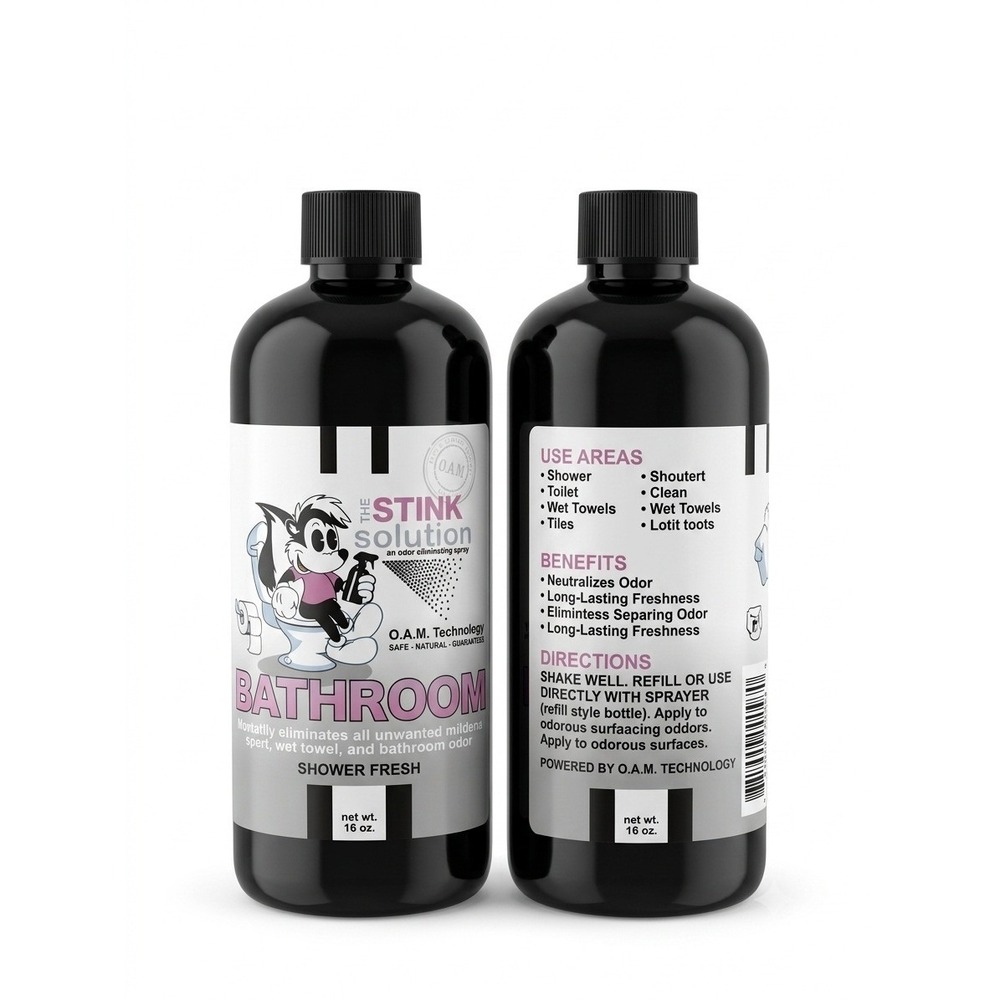 2 Pack The Stink Solution Bathroom Odor Eliminator Shower Fresh 16oz OAM Spray